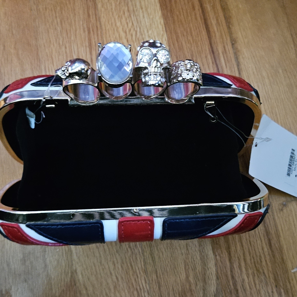 Union Jack Clutch with Gold Accents - Picture 3 of 3